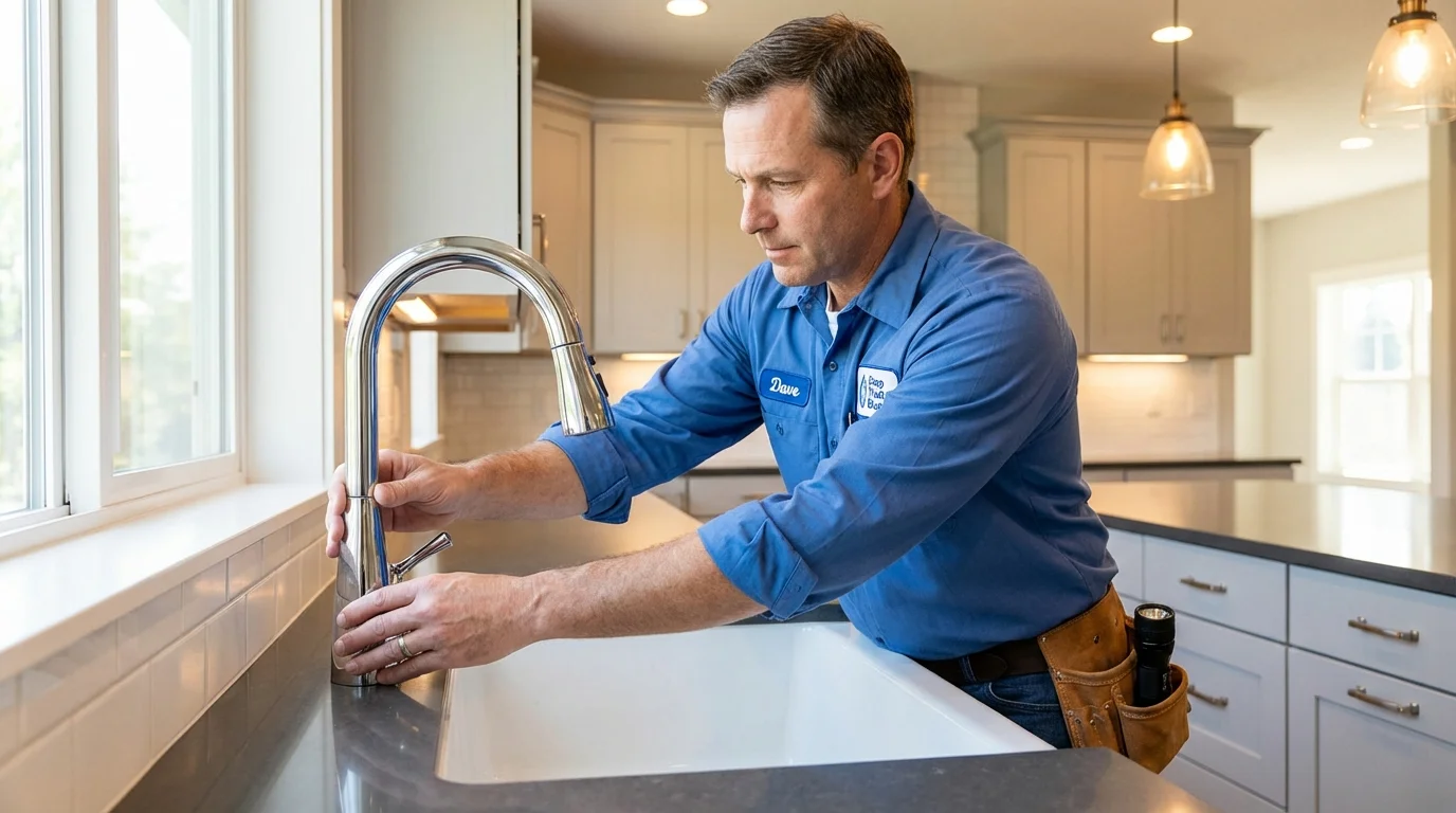 Kitchen faucet installation by Johns Plumbing LLC in Woodstown